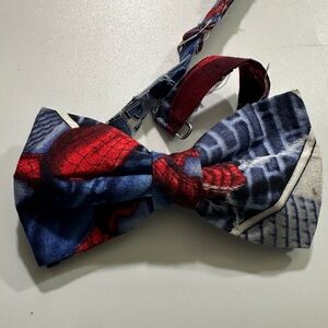 Blue and Red Spider-Themed Bow Tie
